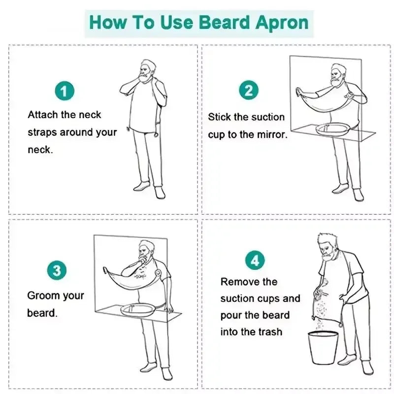 Men's Beard Shaving Apron Cleaning Bib for Hairdressers And Shavers Grooming Hygiene Gift