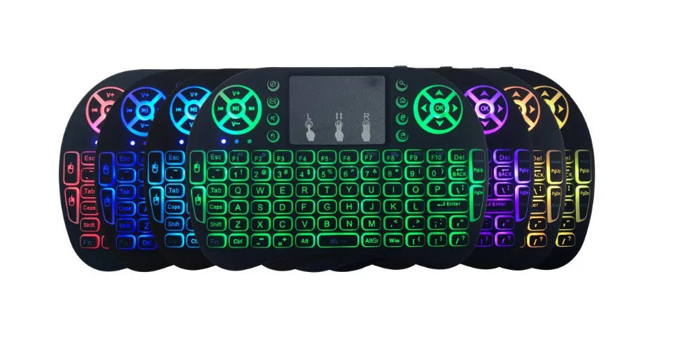 Mini Wireless Keyboard with Touchpad & RGB Backlight – 2.4GHz, Multi-Language
