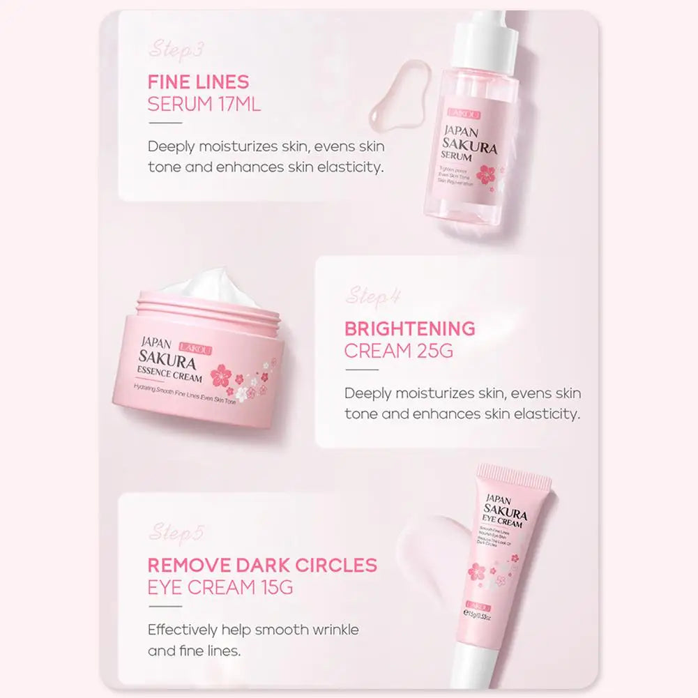 LAIKOU Sakura Skin Care Set — 3-Piece or 5-Piece Cherry Blossom Gift Set