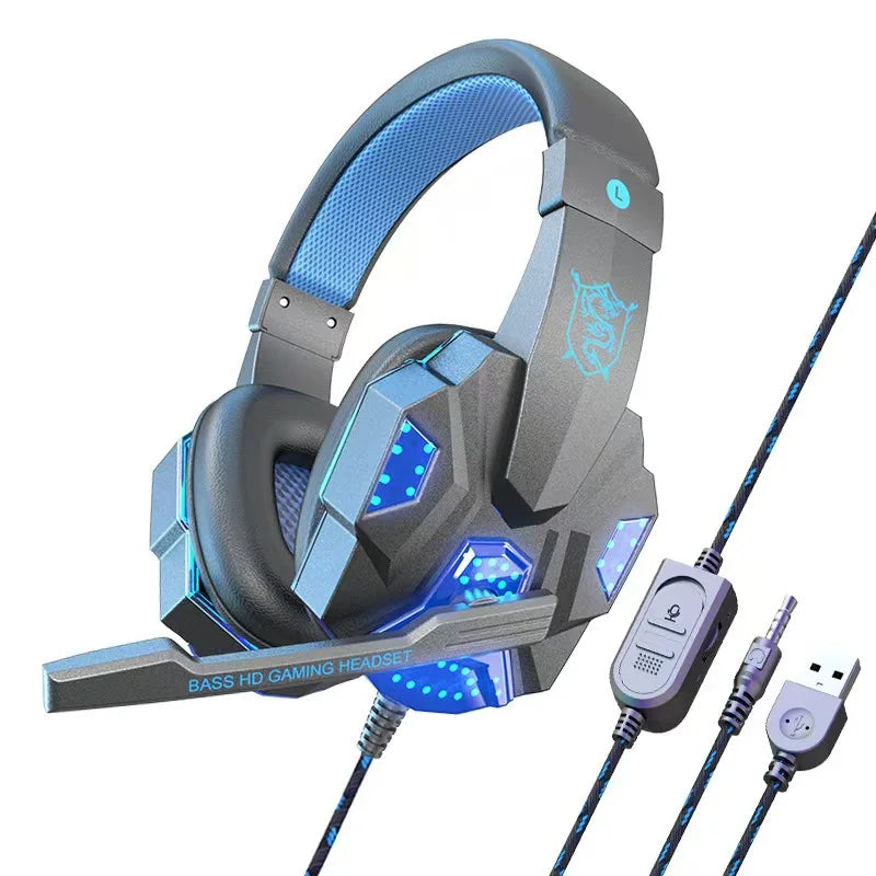 HOMEFISH RGB Gaming Headset with Noise-Cancelling Mic – Wired, Lightweight, for PC, PS5, Xbox & Switch