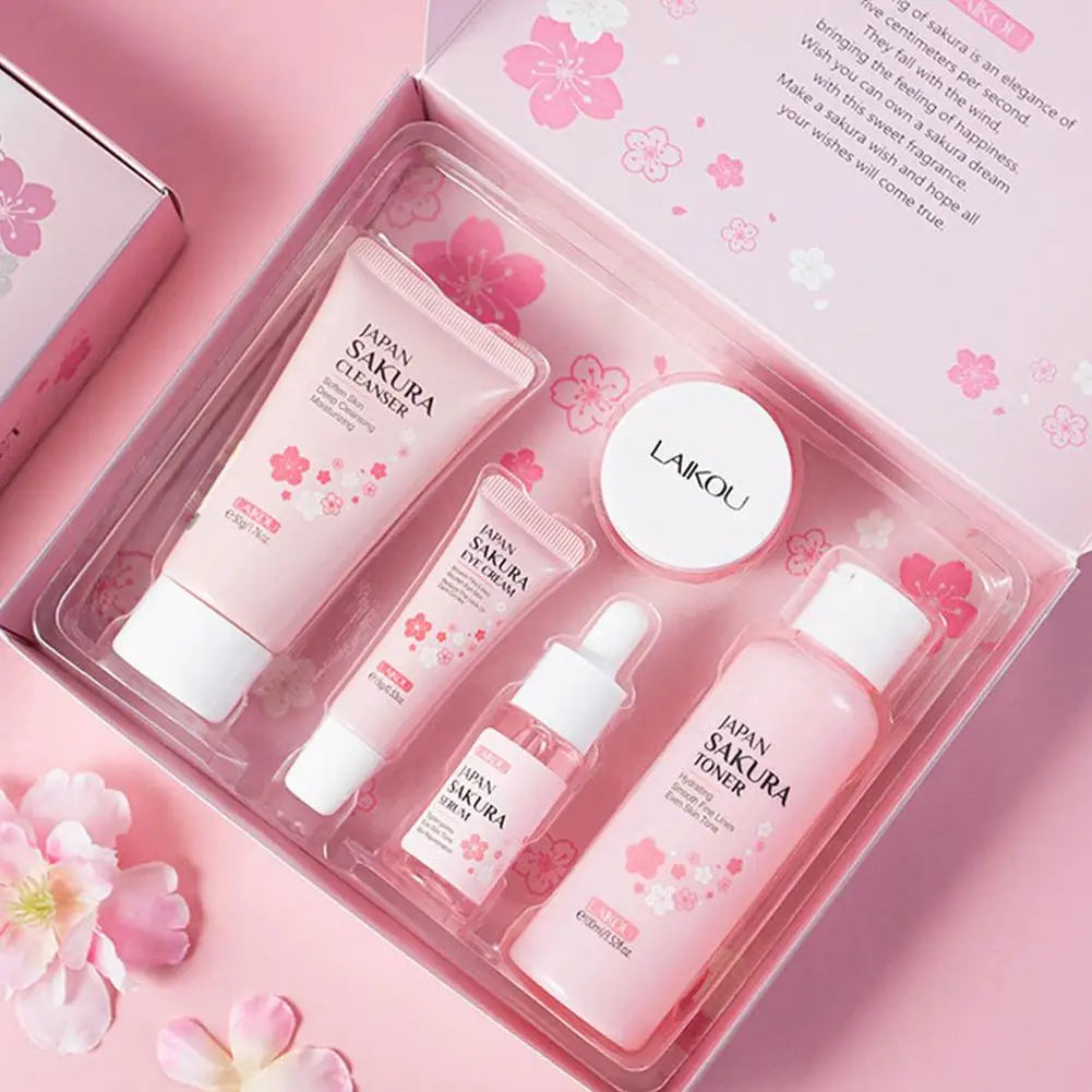LAIKOU Sakura Skin Care Set — 3-Piece or 5-Piece Cherry Blossom Gift Set