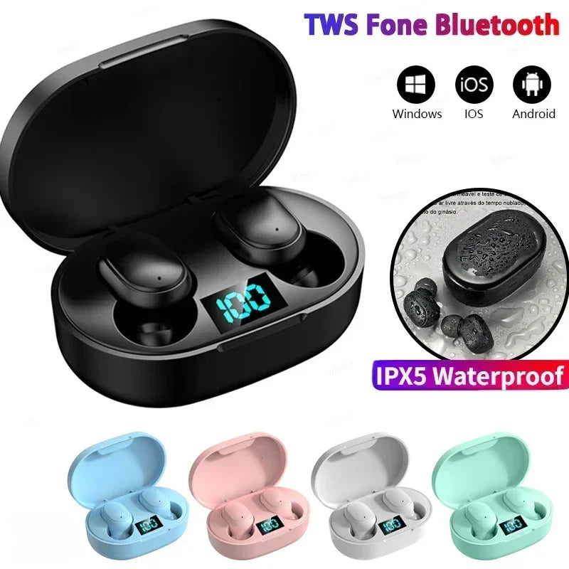E6S TWS Bluetooth Earbuds – Noise Cancelling, Built-In Mic, Charging Case