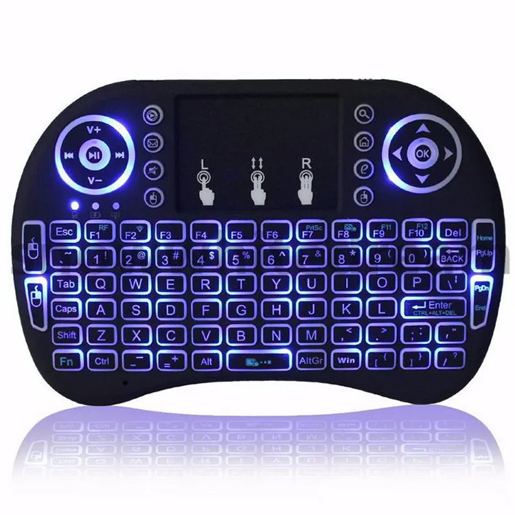Mini Wireless Keyboard with Touchpad & RGB Backlight – 2.4GHz, Multi-Language