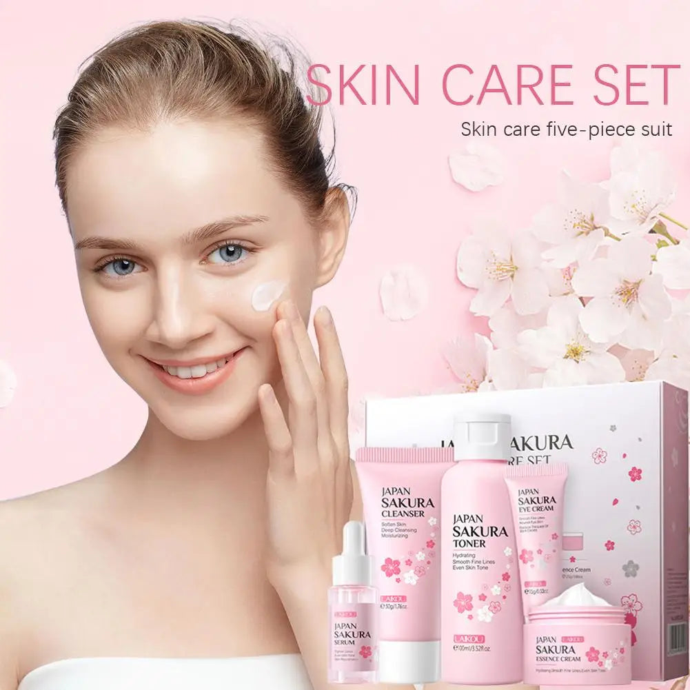 LAIKOU Sakura Skin Care Set — 3-Piece or 5-Piece Cherry Blossom Gift Set