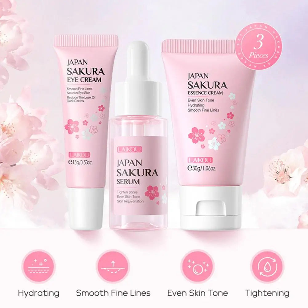LAIKOU Sakura Skin Care Set — 3-Piece or 5-Piece Cherry Blossom Gift Set