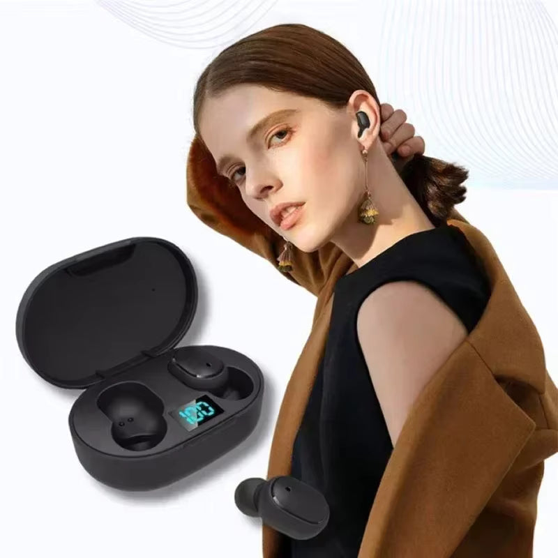 E6S TWS Bluetooth Earbuds – Noise Cancelling, Built-In Mic, Charging Case