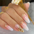 24 pieces of ins-style long press-on nails (teardrop shape), paired with 1 piece of jelly glue and 1 nail file