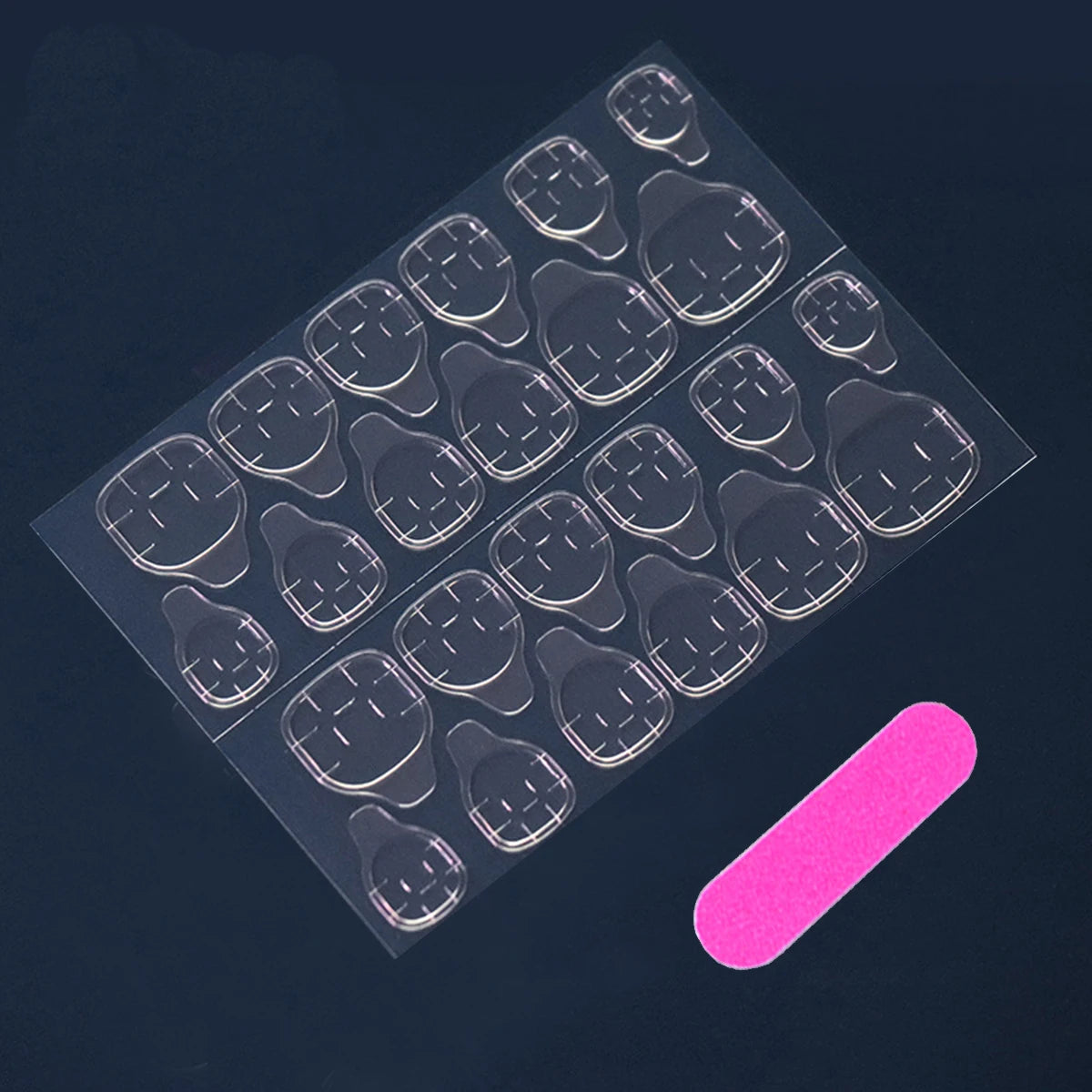 24 pieces of ins-style long press-on nails (teardrop shape), paired with 1 piece of jelly glue and 1 nail file