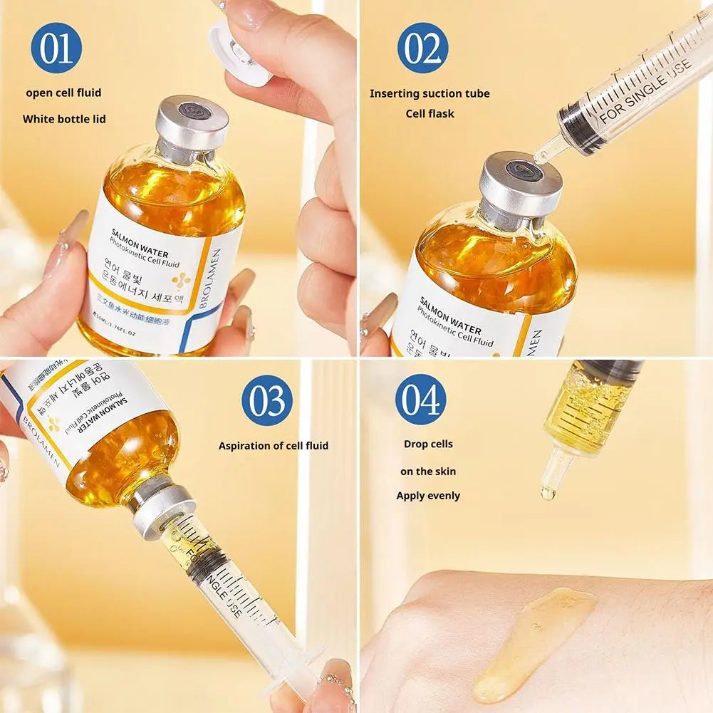 Korean Salmon Skin Rejuvenation Essence Serum — 24-Hour Hydration & Anti-Wrinkle Care