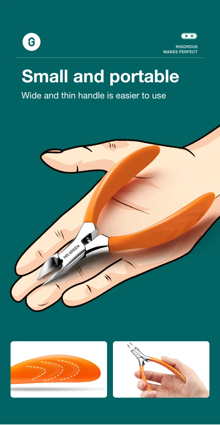 MR.GREEN Toenail Clippers Anti-Splash Ingrown Nail Olecranon Cutters Professional Pedicure Tools Stainless Steel