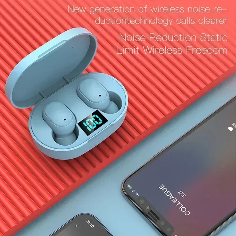 E6S TWS Bluetooth Earbuds – Noise Cancelling, Built-In Mic, Charging Case