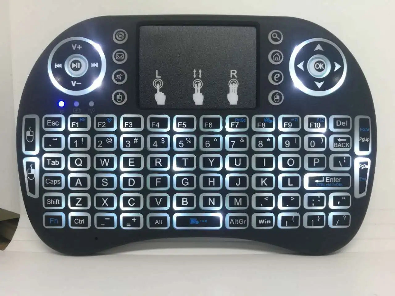 Mini Wireless Keyboard with Touchpad & RGB Backlight – 2.4GHz, Multi-Language