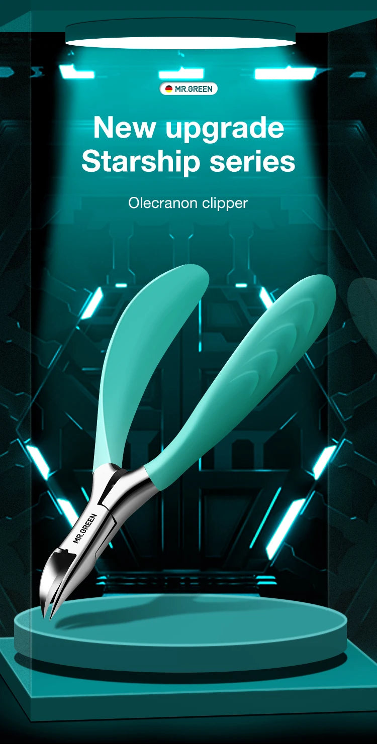 MR.GREEN Toenail Clippers Anti-Splash Ingrown Nail Olecranon Cutters Professional Pedicure Tools Stainless Steel
