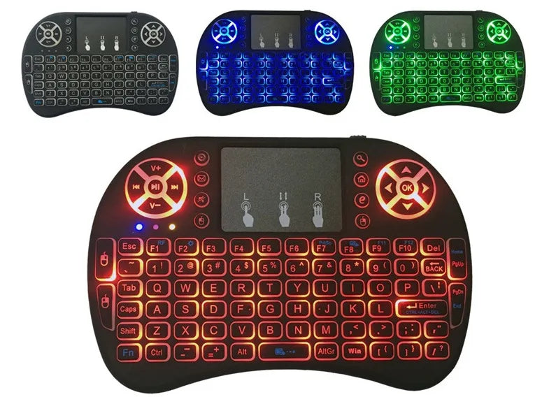 Mini Wireless Keyboard with Touchpad & RGB Backlight – 2.4GHz, Multi-Language