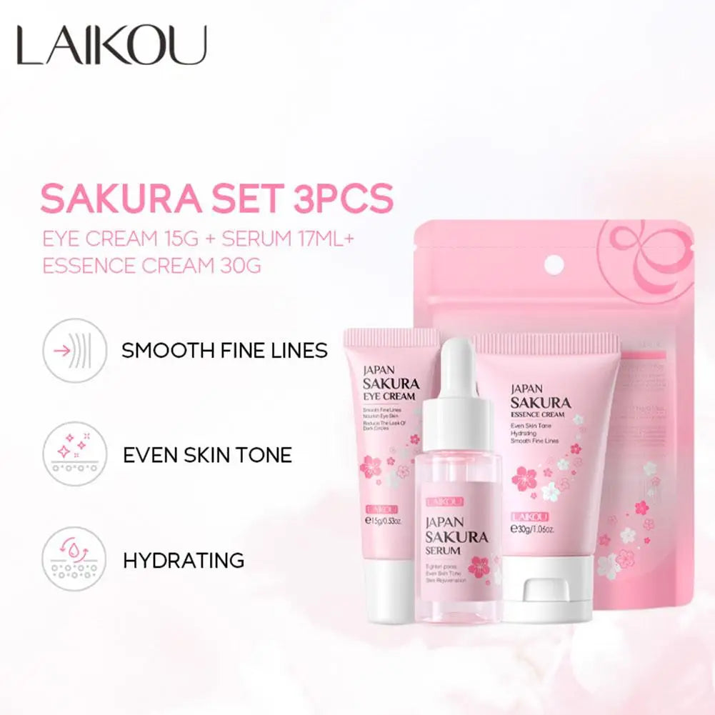LAIKOU Sakura Skin Care Set — 3-Piece or 5-Piece Cherry Blossom Gift Set