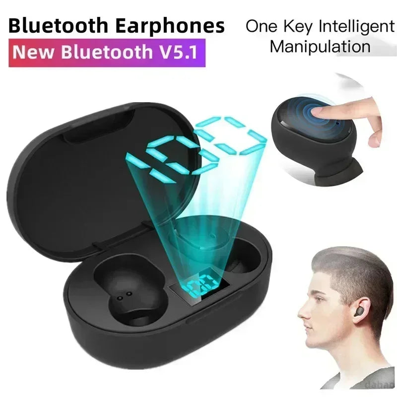 E6S TWS Bluetooth Earbuds – Noise Cancelling, Built-In Mic, Charging Case