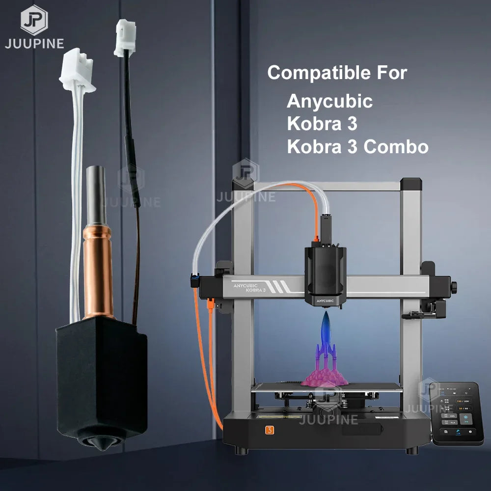 Anycubic Kobra 3 / Kobra 3 Combo Upgrade Hotend Kit – Hardened Steel Nozzle Printhead Extruder