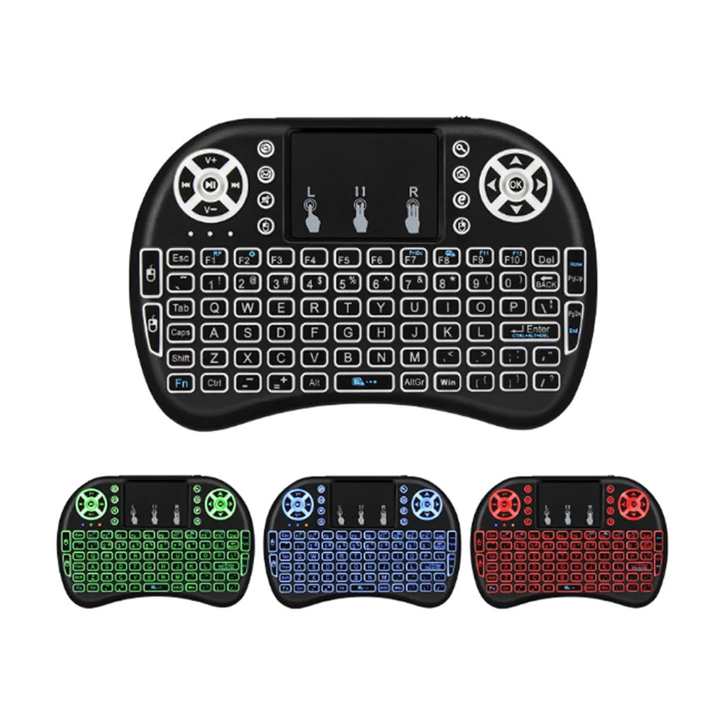 Mini Wireless Keyboard with Touchpad & RGB Backlight – 2.4GHz, Multi-Language