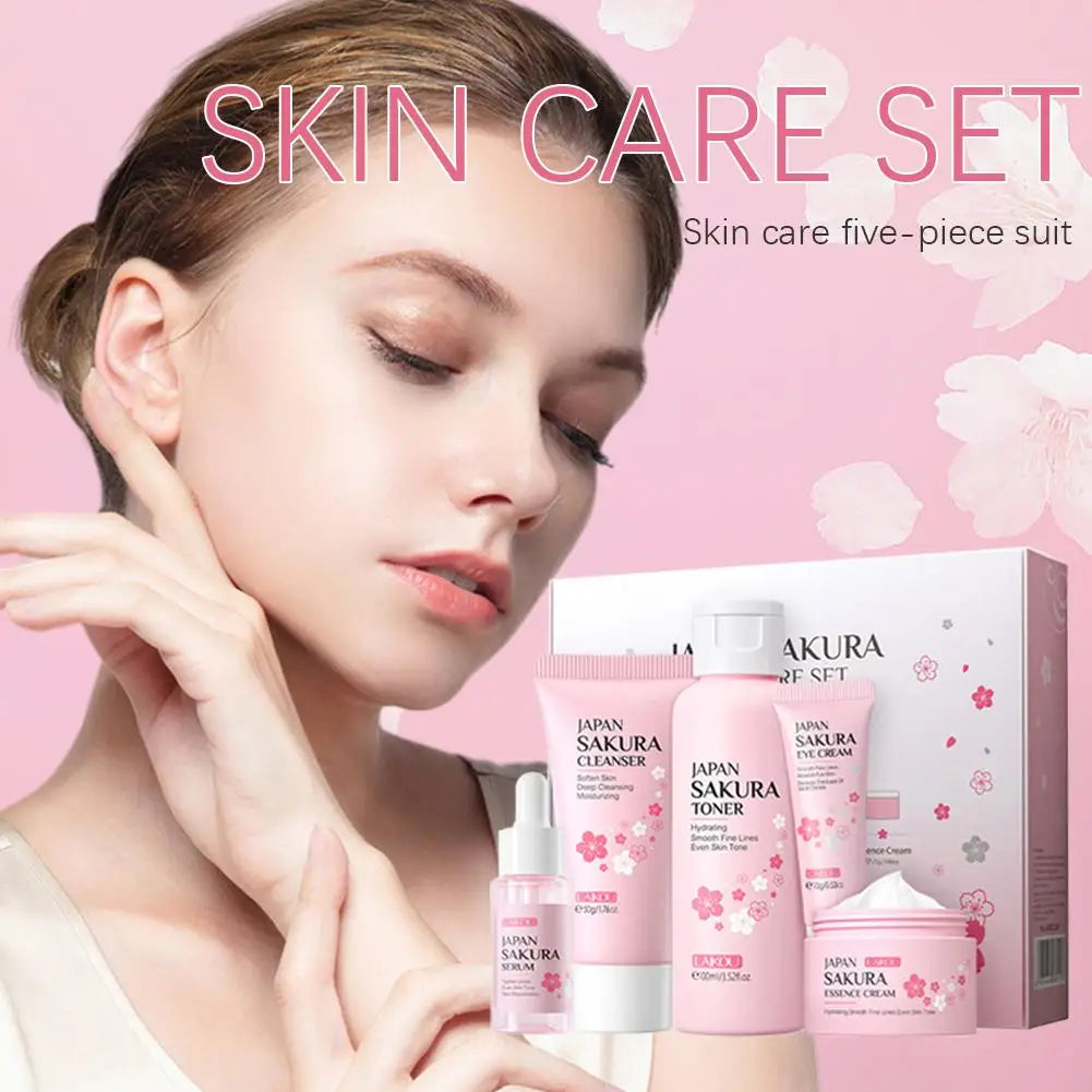 LAIKOU Sakura Skin Care Set — 3-Piece or 5-Piece Cherry Blossom Gift Set