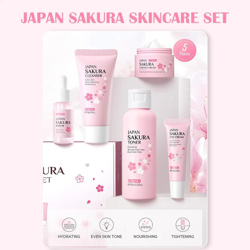 LAIKOU Sakura Skin Care Set — 3-Piece or 5-Piece Cherry Blossom Gift Set
